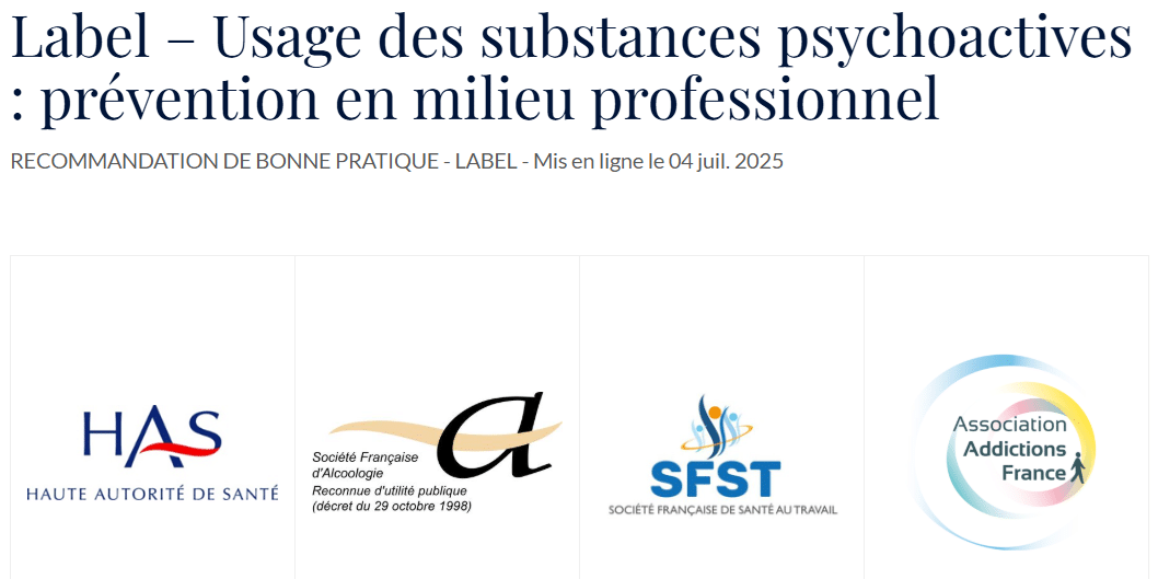 Prévenir l’usage des substances psychoactives en milieu professionnel : les 34 recommandations de la HAS